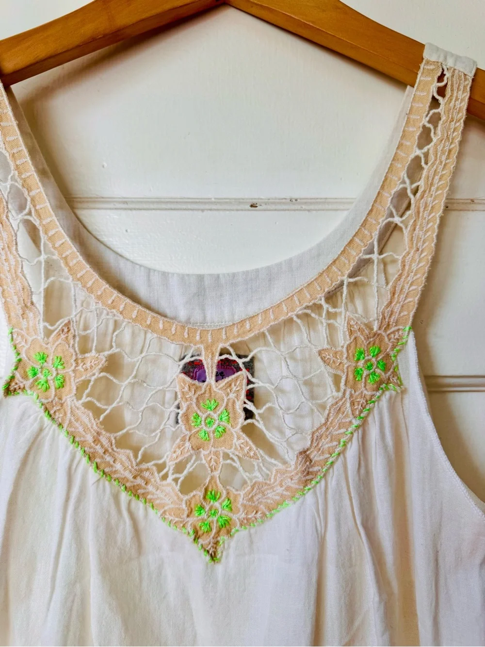 Free People | Cream Crochet-Trim Tank Top sz XS